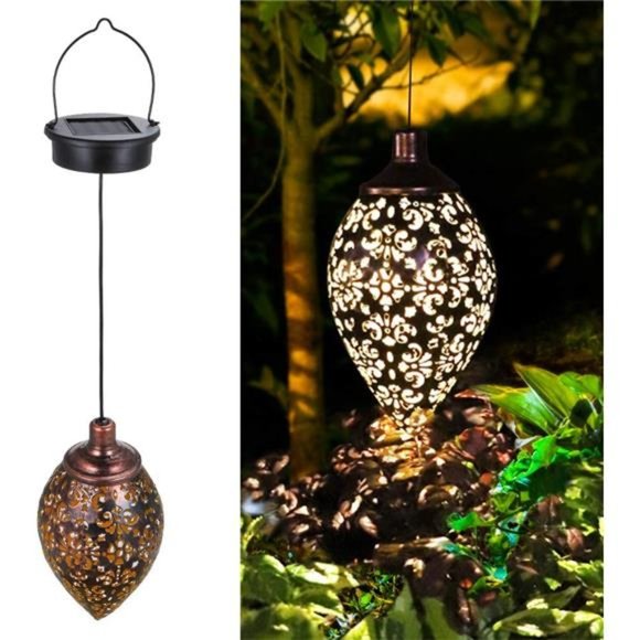 Hanging Solar Lights,Tomshine Solar Lantern LED Moroccan Garden Light Metal Lamp - Picture 1 of 6